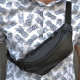 Шкіряна бананка, чоловіча сумка жіноча з натуральної шкіри, чорна барсетка