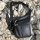 Чоловіча сумка з натуральної шкіри, тактична сумка - месенджер чорна, тактична сумка на груди