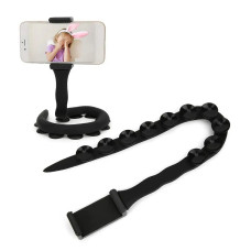 Гнучкий тримач для телефону з універсальними присосками Cute Worm Lazy Holder. Колір: чорний