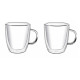 Набір скляних чашок із подвійними стінками з вушками Con Brio СВ-8435-2, 2шт, 350мл, з подвійним дном