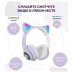 Бездротові навушники LED з котячими вушками CAT STN-28. Колір: фіолетовий
