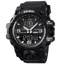 Годинник наручний чоловічий SKMEI 1586BK BLACK, водонепроникний чоловічий годинник, годинник спортивний. Колір: чорний