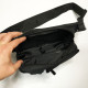 Якісна та надійна тактична сумка-бананка із міцної та водонепроникної тканини чорна через плече