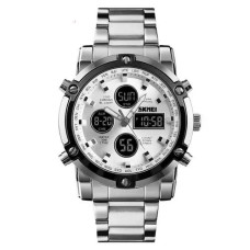 Годинник наручний чоловічий SKMEI 1389SI SILVER, брендовий чоловічий годинник. Колір: срібний