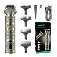 Акумуляторна машинка для стрижки волосся VGR V-962 тример для бороди та вусів зі змінними насадками 1-7 мм