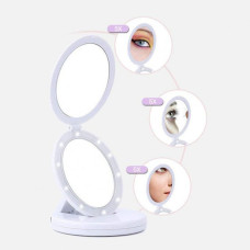 Дзеркало для макіяжу Large Mirror з LED-підсвічуванням, дзеркало для макіяжу, що світиться. Колір: білий