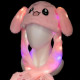 Карнавальна шапка з підсвічуванням: рожевий зайчик з піднімаючими вухами