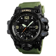 Годинник наручний чоловічий SKMEI 1155BAG, годинник тактичний протиударний, армійський годинник. Колір: зелений