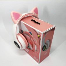 Бездротові навушники LED з котячими вушками CAT STN-28. Колір: рожевий
