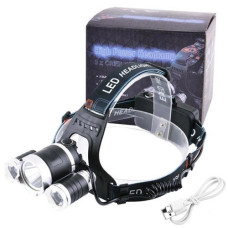Ліхтар Police 3000-T6+2XPE (2х18650, 5 режимів, Zoom, 1500 люмен), Налобний ліхтар з лінзою