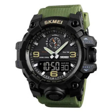 Годинник наручний чоловічий SKMEI 1586AG ARMY GREEN, чоловічий армійський водостійкий тактичний. Колір: зелений
